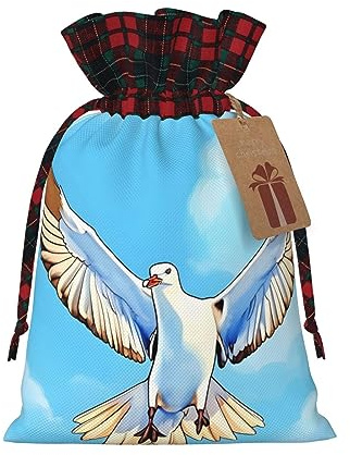 Weihnachts-Geschenktüten – Festliche Geschenkbeutel für alle Feiertage und Jahreszeiten, abgestimmt mit schottischen Karomöwen im Flug