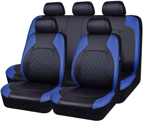 GeRRiT 9 Stück Auto Leder Sitzbezüge Set für Buick Lacrosse 2.Generation 2009 2010 2011 2012 2013 2014 2015, Wasserdicht Sitzbezug Allwetter rutschfest Bequem Sitzbezügesets Schonbezug Set,Blue