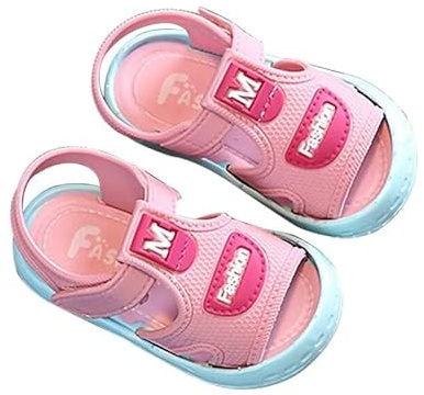 Zonkacen Little Boys Girls Casual Non Slip Open Toe Sport Sandals for Kindergarten Nursery School Learn Walk Play Games Beach Holiday Pink 5 Toddler
