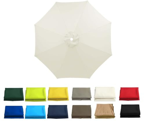 Sonnenschirmbezug Polyester, Ersatztuch für Sonnenschirm 2 / 2.7 / 3 m, 8 Streben / 6 Streben Sonnenschirm-ersatztuch Stoff für Terrassenschirm, Sun Garden Ampelschirm, Marktschirm, Tische Baldachin(C