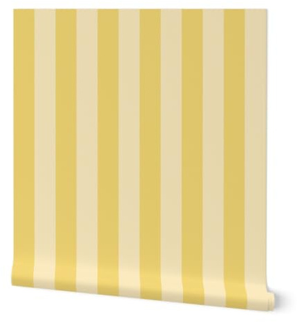 Peel & Stick Wallpaper Swatch - Yellow Stripes,Vertical,Wide,Stripe,Pastel,Bright,Bold,Dramatic Custom Removable Wallpaper by Spoonflower