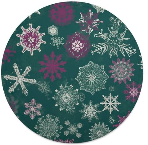 Rundes Strandtuch, Schneeflocken, bedruckt, Reisedecke, personalisierte Decke, Yoga-Decke, Mikrofaser, Strandtuch, dicke Tischdecke, Unisex