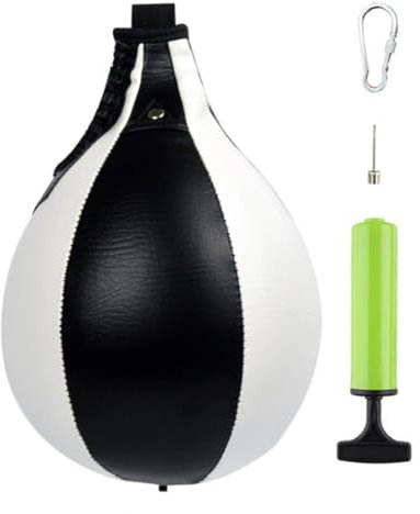 Speed ​​Training Ball Boxen Birnenform PU Speed ​​Ball Birnen Training Speedball Schwenkrohr Punch -Tasche für Boxen Panzerübung Speedball Punch Fitness Training Ball (schwarz, weiß)
