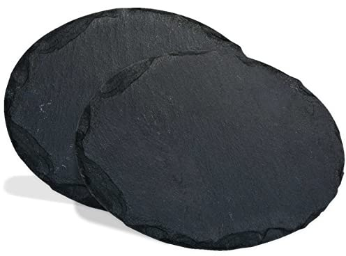 mtb more energy Schiefertafel Schiefer Schild Platte [5 Stück] - 22x15cm - oval - DIY - zum selbst Beschriften oder Gravieren für Geschenke, Basteln, Haushalt, Garten