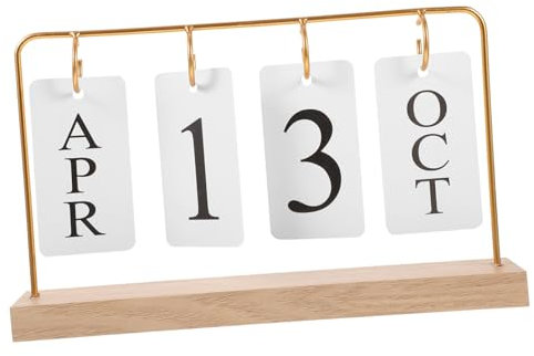 SEWACC Rustikaler Tischkalender Mit Holzbasis Kreativer -kalender Für Dekoration Im Büro Und Zuhause Praktischer Kompakter Und Vielseitiger Desktop-kalender Für Hotels Und