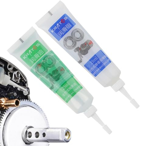 Rollenfett und -öl,Rollenbutteröl und -fett 25 ml | Angelzubehör, Butterfett, 2 Stück/Set für alle Arten von Rollen, Rollenreiniger, sanfte Schmierung