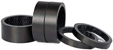 LUOKEKE SteuersäTze Carbon Fahrrad Spacer Set 1/8 28.6MM 3K Glossy/UD Matte Headset Spacer MTB Rennrad Full Black Spacer Kit Ahead Kappe(UD-Matte)