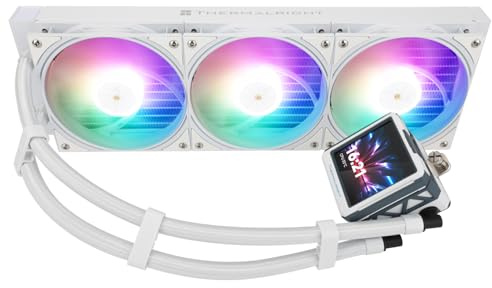 Thermalright FW360 Ultra ARGB White CPU Water Cooler with 3 PWM Fans with 2000RPM,IPS LCD Screen with 480x480 Resolution,Liquid CPU Cooler for AM5;Intel LGA1700/1851,2.88-inch LCD Display
