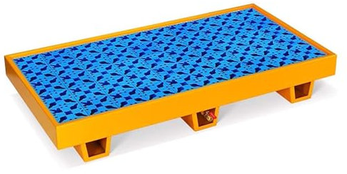 Generisch Überlaufplattform mit Abfluss, stabile Metallpalette mit Rad, auslaufsichere Wanne for Industrielager, Fabrikgarage(125x65x20cm/49.2x25.6x7.9in)