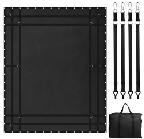 VEVOR Filet de Chargement, 305x267 cm, Filet à Bagages Robuste pour Camion, 318 kg, 4 Sangles réglables avec mousquetons et Crochets recouverts de Caoutchouc, Durable, pour Pick-up, Jeep, SUV, Bateau