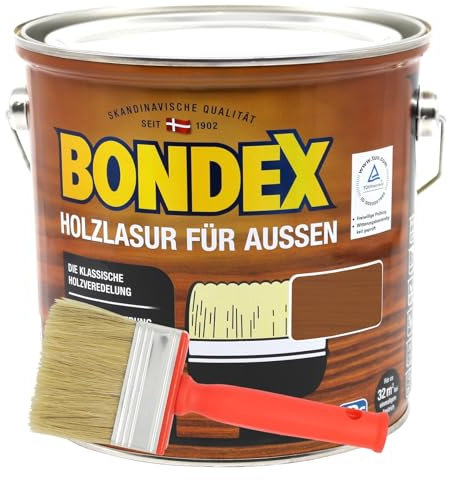 2,5l Bondex Holzlasur für Aussen plus Flächenstreicher (teak)