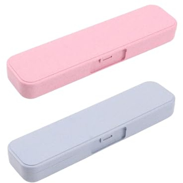 JEXOWIQ 2 pcs scatola portatile per posate,Custodia portatile per posate,Custodia per posate da viaggio,Travel Posate Custodia,Astuccio da viaggio per riporre le stoviglie(Rosa+Blu)