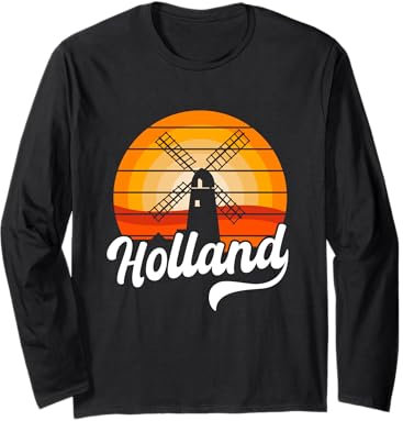 Moulin à vent hollandais au design rétro hollandais Manche Longue
