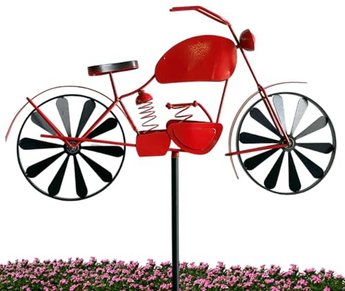 Yard Wind Spinner Outdoor - Motorcycle Outdoor Spinners | Wind Turbine Metal Garden Ornament Hand Painted Garden Patio Decorations