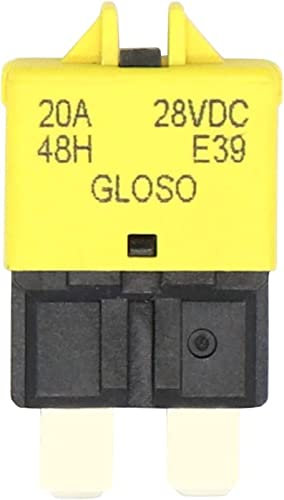 BVTUCMDY Fusible ATC disjoncteur Lame fusible DC28V 5A/10A/15A/20A/25A/30A Adaptateur de Secours à réinitialisation Manuelle for Voiture Camion Bateau Marin(20A)