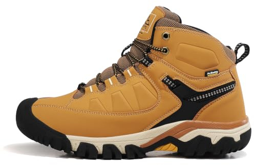 AX BOXING Botas Hombre Invierno Forradas Calientes Zapatillas Trekking Antideslizante Botas Senderismo Tamaño 41-46 EU(Amarillo brillante, 42 EU)