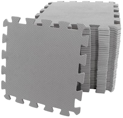 M.Y Grey Interlocking Foam Play Mat - 29x29cm Thick Soft EVA Soft Floor Tiles 18 Pieces