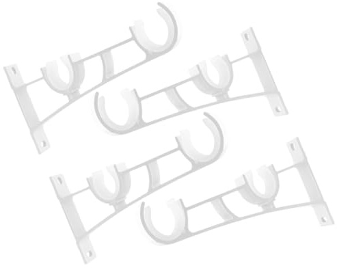 MALUGOGO 4 soportes de cortina de doble barra resistentes con accesorios para el hogar, oficina, apartamento, ventana, soporte de barra de cortina