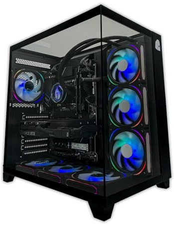 NitroPC - PC Gaming Extremo (AMD Ryzen 7 7800X3D 8/16 5.0GHz, RTX 5070 12GB, RAM 32GB, M.2 2TB, Windows 11 Pro, iluminación RGB, WiFi) Ordenador de sobremesa, PC Gamer (Negro) Versión Nueva
