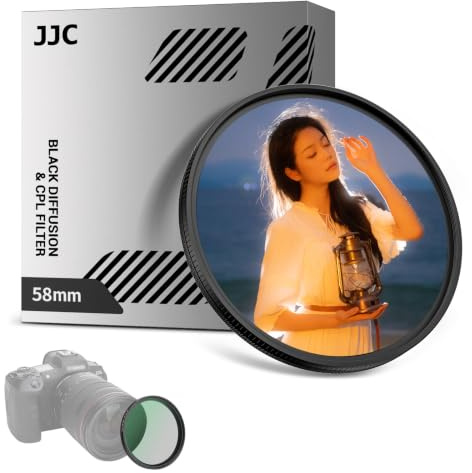 Filtro CPL de niebla negra y reflectancia 2 en 1 1/4 de 58 mm con reducción de luz ND2, filtro de lente polarizador Nitto True Color Polarizador circular con revestimiento de 14 capas para retratos