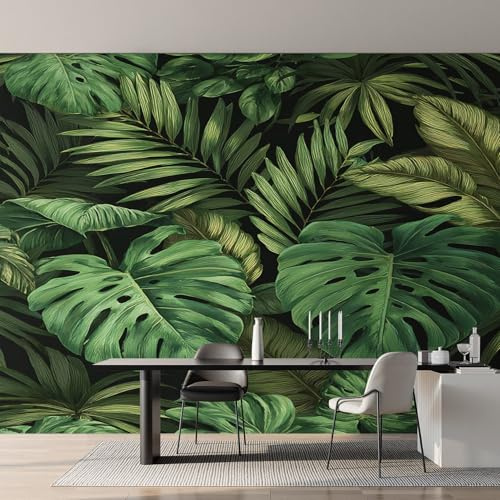 Generisch Tapete Blatter Tropisch, Monstera Palmenblätter Fototapete Wohnzimmer Schlafzimmer Tapeten, Vliestapete Wandtapete, Mustertapete Wanddeko 100x70 cm (B x H) Y&W11