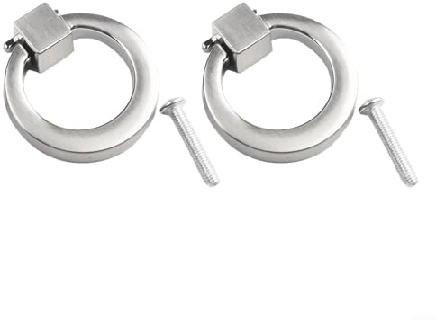 Filteilect Schrankgriffe und Schubladengriffe aus Zinklegierung, modern, massiv für Ringgriffe für Möbelbeschläge, mattschwarz/helles Chrom/gebürstet/Gold, 41 mm (gebürstet)