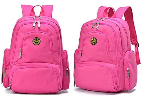 Wickelrucksack Wickeltaschen Mutter Rucksäcke inklusive Wickelauflage, Taschenbefestigungssystem für den Kinderwagen (Rosa)