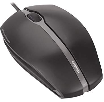 CHERRY GENTIX SILENT, souris filaire, souris silencieuse sans clic, ergonomie parfaite, capteur précis, Noir