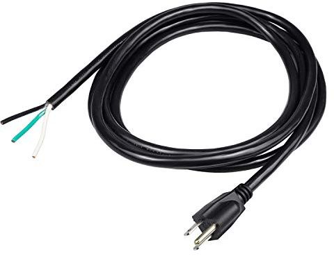 Pinfox 10ft 14 Gauge 3 Prong Heavy Duty Replacement Power Supply Cord Cable 110V 115V 120V Pigtail for Universal AC Appliance, NEMA 5-15 Plug US SJT 14AWG (15A)
