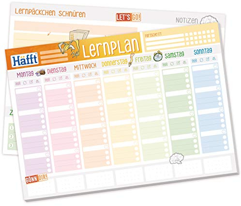 Häfft® Lernplaner Block A4 mit 50 Blatt - Wochenplaner mit To-Do-Liste, Tracking, Lernpäckchen, Zielen, großem Notizfeld und mehr - nachhaltig & klimafreundlich