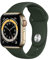 Apple Watch Series 6 (GPS + Cellular, 40 mm) Edelstahlgehäuse Gold, Sportarmband Zyperngrün