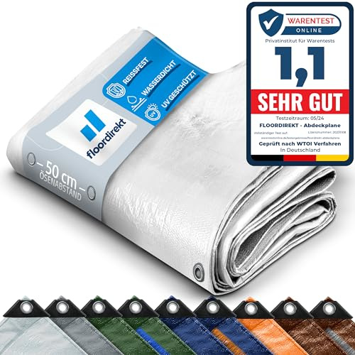 Lona de protección | Lona de protección | Lona de Barco | Base de Tienda de campaña para Camping y Exterior | jardín | Lona Impermeable con Ojales (3 x 5 m (140 g/m²), Color Blanco