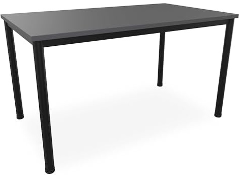 Schreibtisch u. Besprechungstisch mit schwarzem Tischgestell | Konferenztisch Bürotisch Computertisch Mehrzwecktisch Arbeitstisch PC-Tisch Homeoffice-Tisch (anthrazit, 140 x 80 x 77,5 cm)