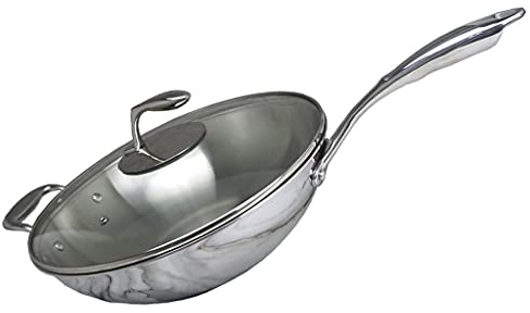 Liudan Padella Pot POTTELLO Professional Acciaio in Acciaio Inossidabile in Acciaio in Acciaio in Acciaio con Cuscino in TRAMMESSA PAZUS Grande Pot Silver Padella Antiaderente