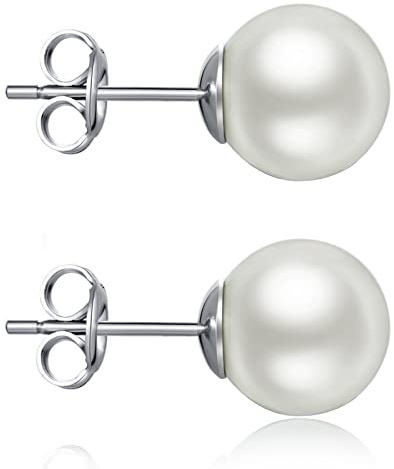 Pendientes Perlas,Pendientes Perlas Mujer De Plata De Ley 925 Para Mujeres Pearl Earrings Colgantes