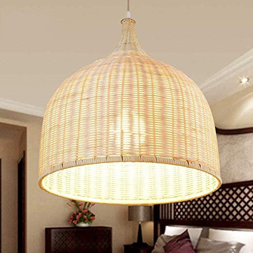 HWSY Creative Rattan Birdcage Suspension Vintage E27 Chapeau De Paille Lumière Main Rotin Lustre Intérieur Plafonnier Ombre Suspension Lumière Longue Ligne Lumière pour Restaurant Lounge Couloir Café
