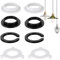 8 Pezzi Anello Riduttore per Paralume Set, Adattatore Anello E27 a E14, Cerchio Adattatore Paralume Plastica, Anello di Ricambio per Presa E14, Cerchio Riduttore per Edison Lampade da Tavolo