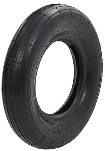 Tidyard Pneu de brouette 3.50-8 4PR Caoutchouc Pneus de Remplacement Increvable Compatible pour Camions Sacs, Chariots Roue, Remorque