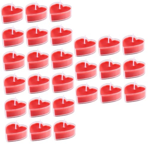 BCOATH Velas Masajes Spa 27 Piezas De Velas De Té Velas Candelita De Boda Velas Rojas De Cera De Té Sin Humo
