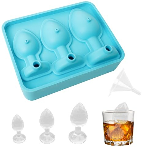 Groß Eiswürfelform Lustig Silikonform für Eiswürfel DIY Zubehör | Lustige Silikon Eisform für Cocktails und Whisky, wiederverwendbar, leicht zu reinigen, geeignet für Küche und Getränke, Blau