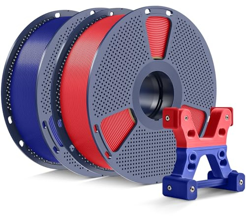 PETG-Filament, 1,75 mm – 2 kg, SUNLU PETG 3D-Drucker-Filament, wiederverwendbare Spule, kompatibel mit Bambulab-Nachfüllfilament, 1,75 mm Maßgenauigkeit +/- 0,02 mm, Rot + Blau