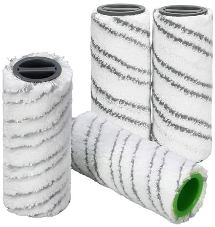 CLKE 4-teiliges Rollenbürsten-Set für Kärcher FC3 FC5 FC7 FC3D, Multi-Oberflächenrollen-Set, Bodenreiniger-Rollen, Ersatzbürsten-Set für elektrischen Mopp (grau)