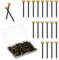 200 Pcs Picture Hanging Nails, 25 mm Steel Picture Nails, Brass Head Picture Pins with Storage Box, for Picture Frame Hanging, Black