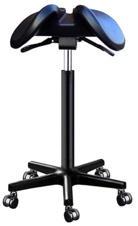 Sattelstuhl, ergonomischer Sattelhocker mit geteilter Sitzfläche, Stütze mit geteilter Sitzfläche, Dental-Rollhocker, Kosmetikerhocker for Salon, Tattoo, Spa, medizinische Zahnarztklinik(A,50~68CM)