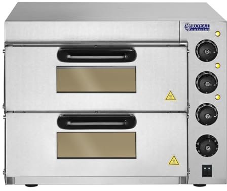 Helloshop26 Forno per Pizza - 2 Camere - Base in Chamotte 3000 W Acciaio Inox 14_0001740