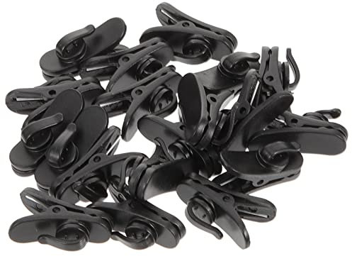 Milisten Lot de 20 Pince Micro en Plastique Abs Noir, Clips de Fixation pour Micro-cravate Légers et Petits, pour Performances et Conférences