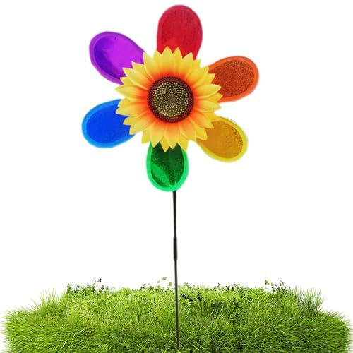 Celuicion Espirales de Viento para jardín, husillo de Girasol con Efecto Reflectante, Coloridas Joyas como Repelente de pájaros para jardín, césped, casa, y Zona de Piscina