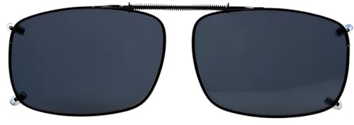 LANLANG Polariserade clip-on-solglasögon med fjäderdragstång för män kvinnor, anti-UV, 10 g, metall, 57 mm x 39 mm, Grå, 57x39mm
