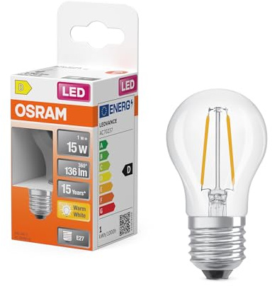 Osram LED Star Classic P 15 Filament 2700 K 1 W 136 lm | LED Star Classic P 15 Filament, LED Lamps, klar, 45 mm dia, 15000 h, 1-Pack