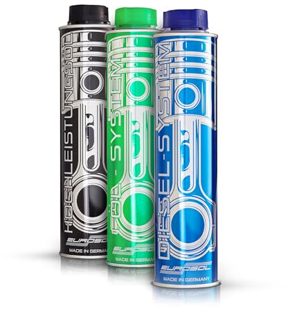 Eurosol Diesel Service Trio 3 x 400 ml | Diesel Additiv, Motorspülung und Motoröl Additiv | Komplettset für Kraftstoff und Ölkreislauf